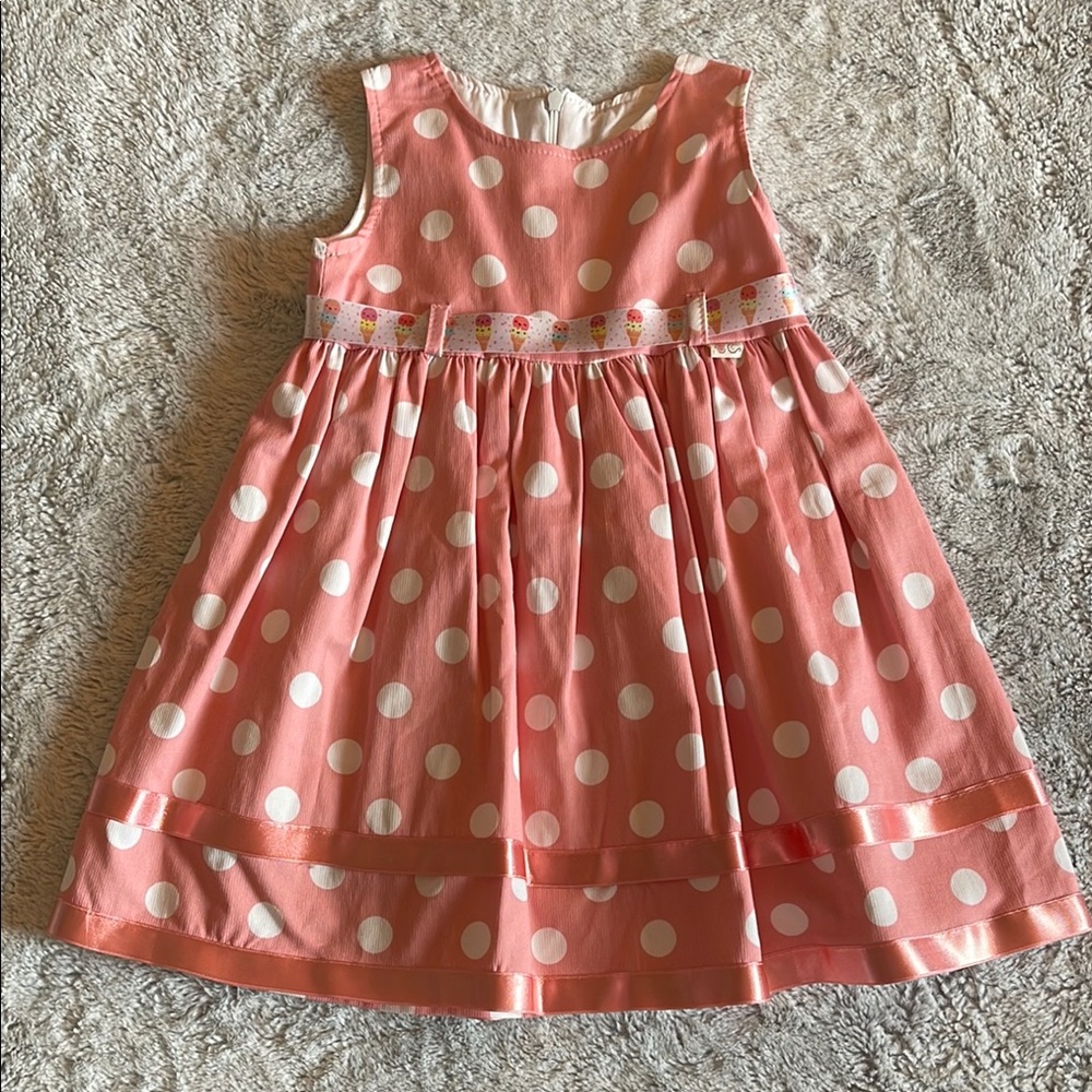 Lilax Polka Dot Pink girls Dress  SZ 3